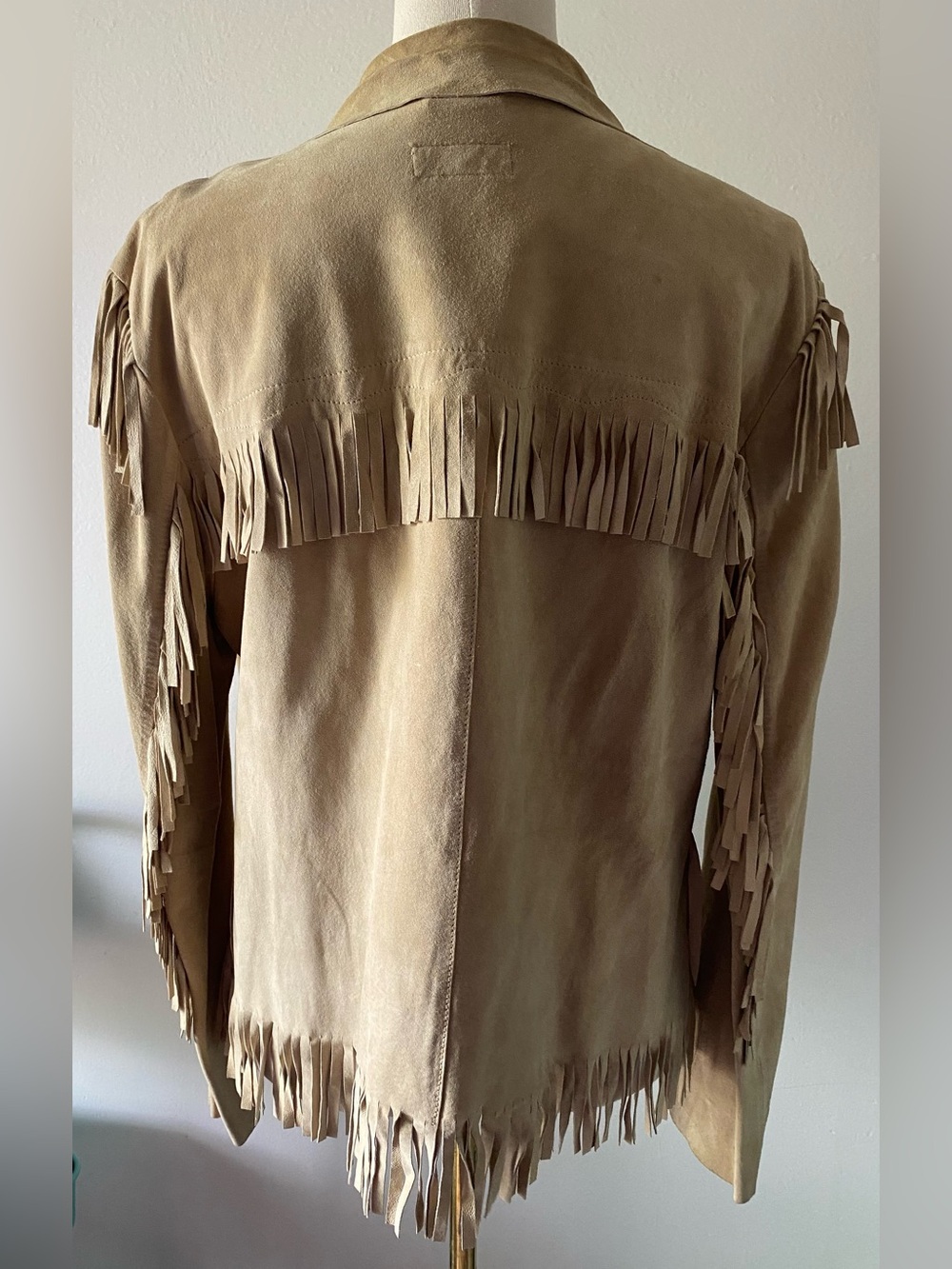 True Grit Fringe Leather Western Native Jacket Leather Tie Closure Women's XL - Picture 4 of 16